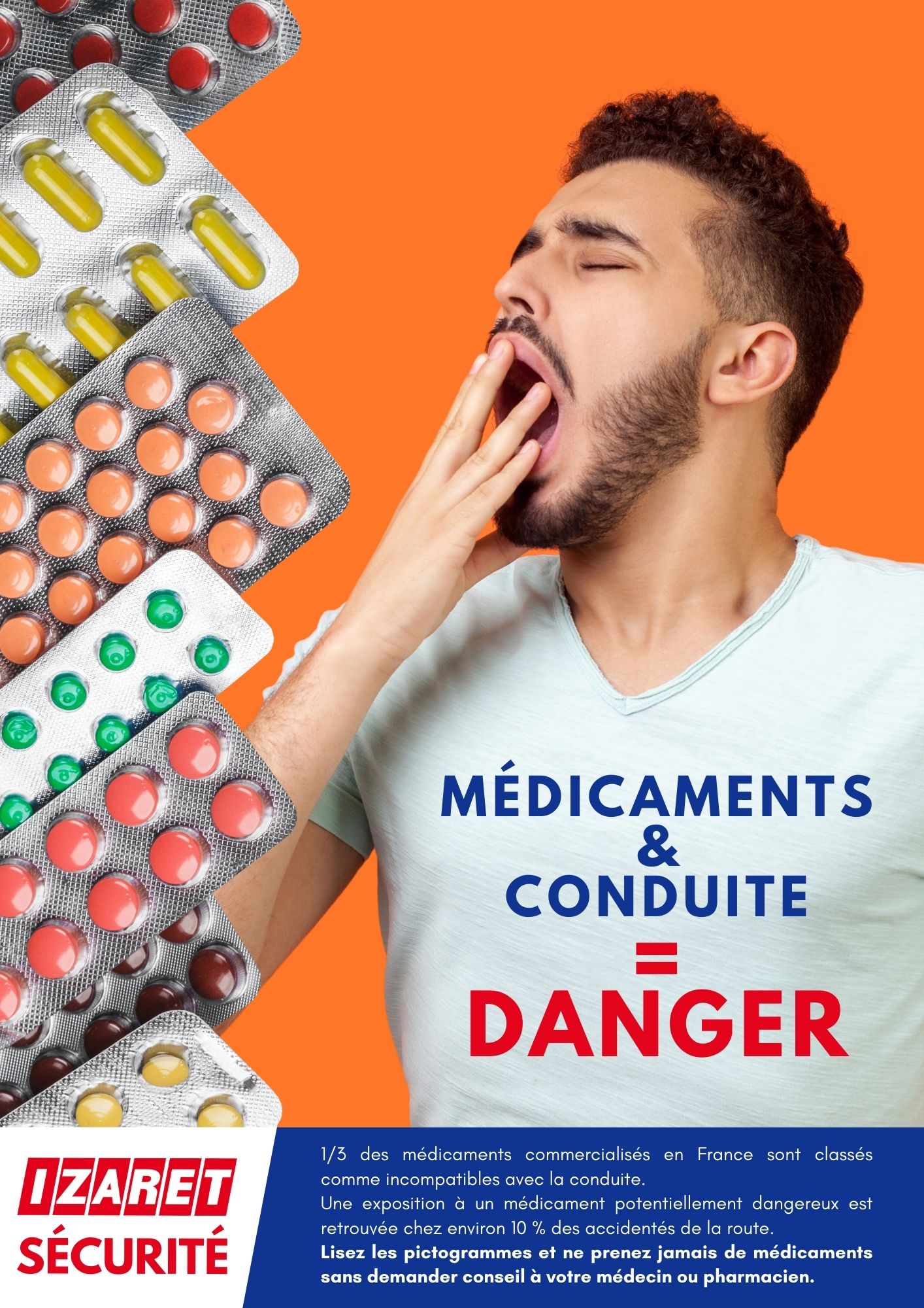 IZARET sécurité médicament conduite danger